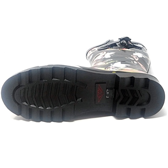 LAST PAIR! Cute Rubber Mid Calf Rain Boots, RB-3170 Butterfly - Picture 5 of 5